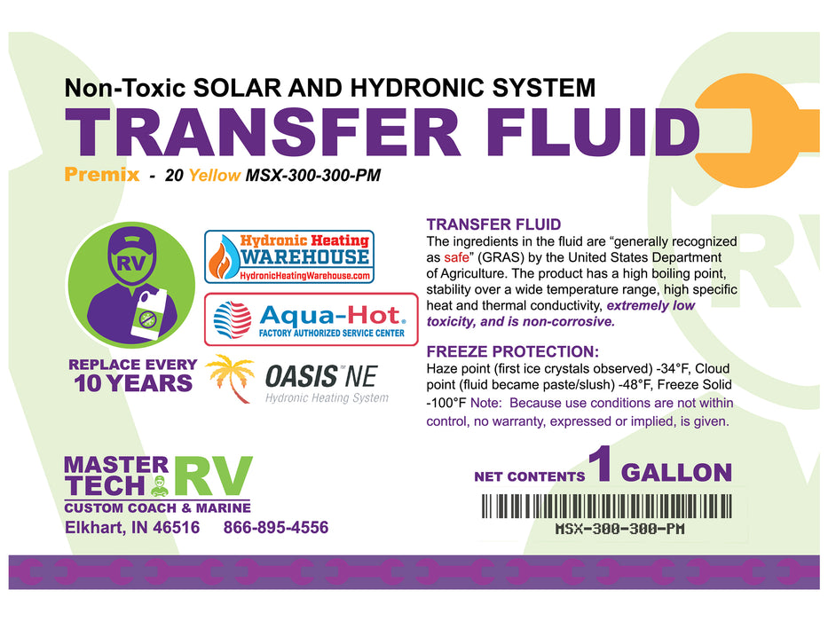 1 GAL (Yellow) Premix (-20º) Heat Transfer Boiler Antifreeze