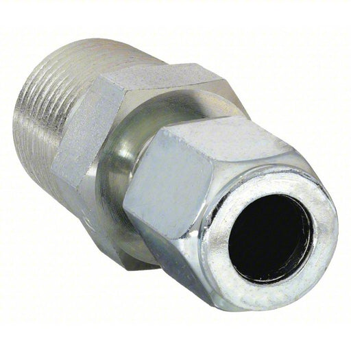 Male Connector: Straight Adapter, Male Flareless Bite x MNPTF, For 1/4 in Tube OD, 1/4 in Pipe Size