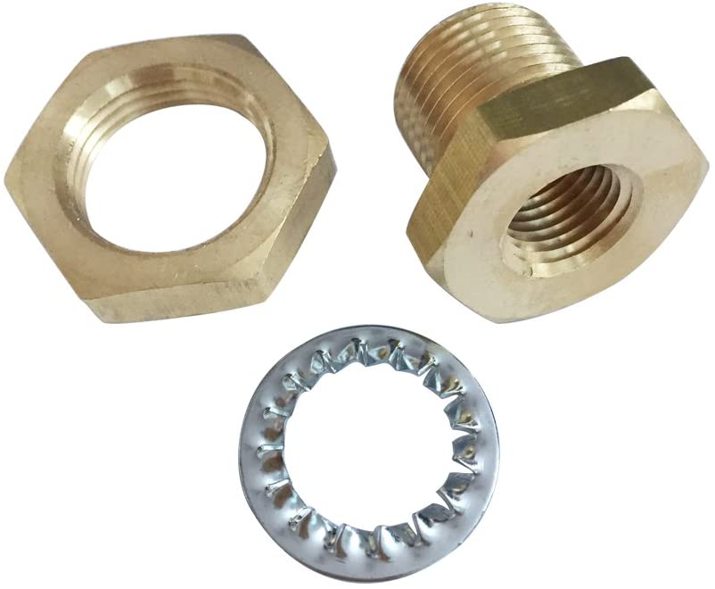 Brass 1/2" NPT Female Bulkead Coupling Bulk Head Pipe Fitting Bulkhead Anchor Tank Fitting, 1-1/2" L