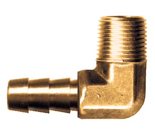Brass Elbow 1/4 inch hose barb x 3/8 inch  MPT