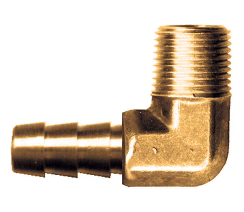 Brass Elbow 1/4 inch hose barb x 3/8 inch  MPT