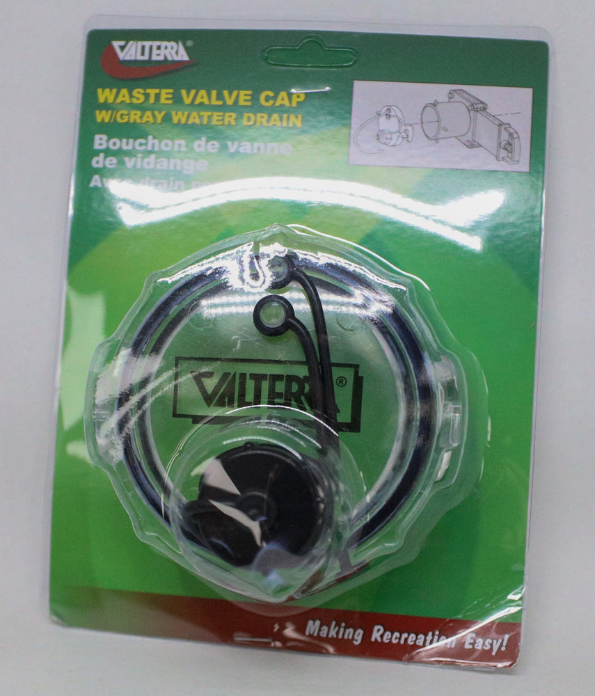 Sewer Cap; Bayonet Waste Valve Cap; With Garden Hose Connector; Clear; Single; With Retail Package